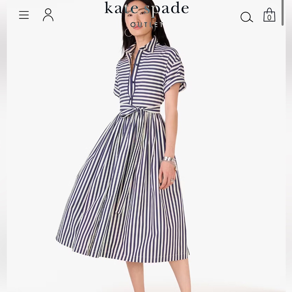 Kate Spade Navy and White Striped Top